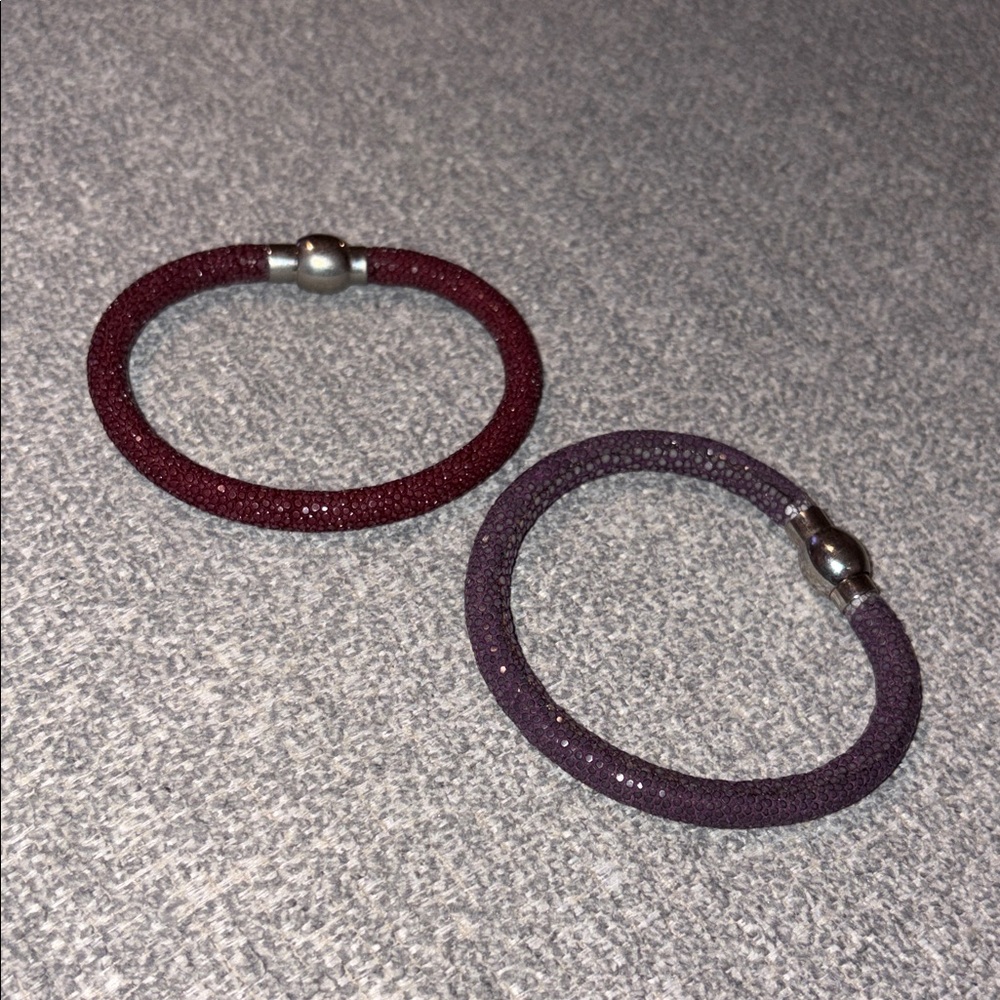 Elegant Women's Bracelet Set - Red and Purple